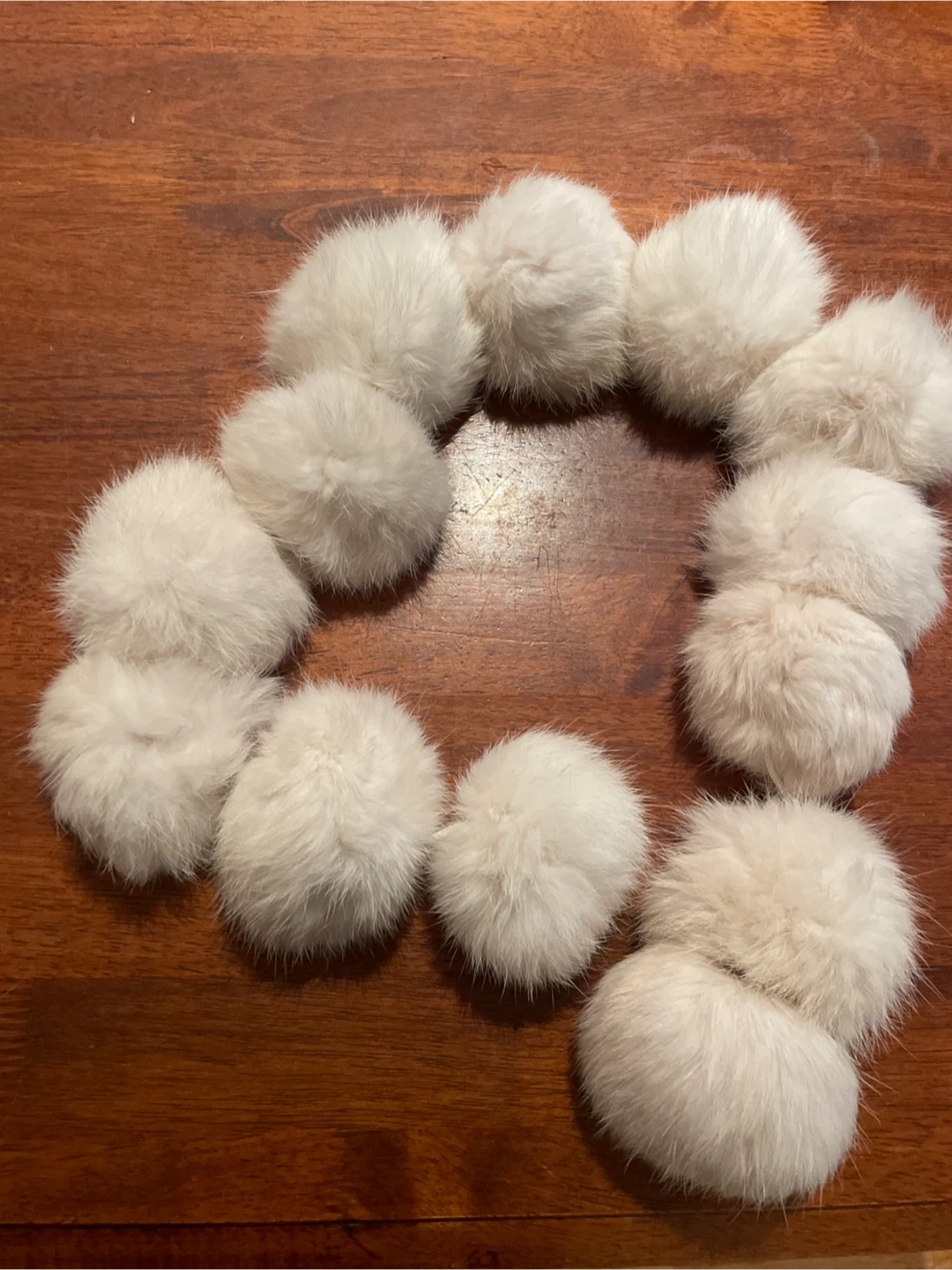 White Fur Pom Pom scarf
