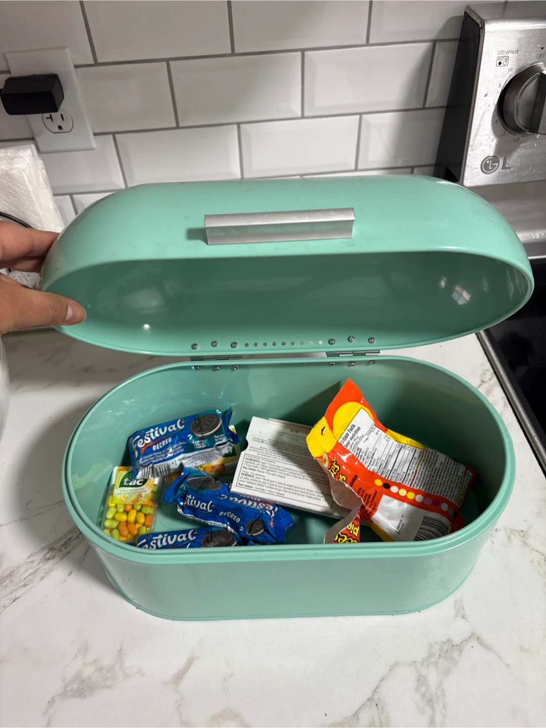 Mint blue Bread Box - 33cm x 23cm - photo 3