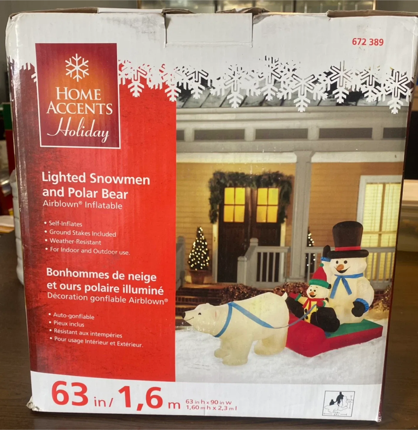 Home Accents Holiday Lighted Snowmen & Polar Bear Inflatable thumbnail