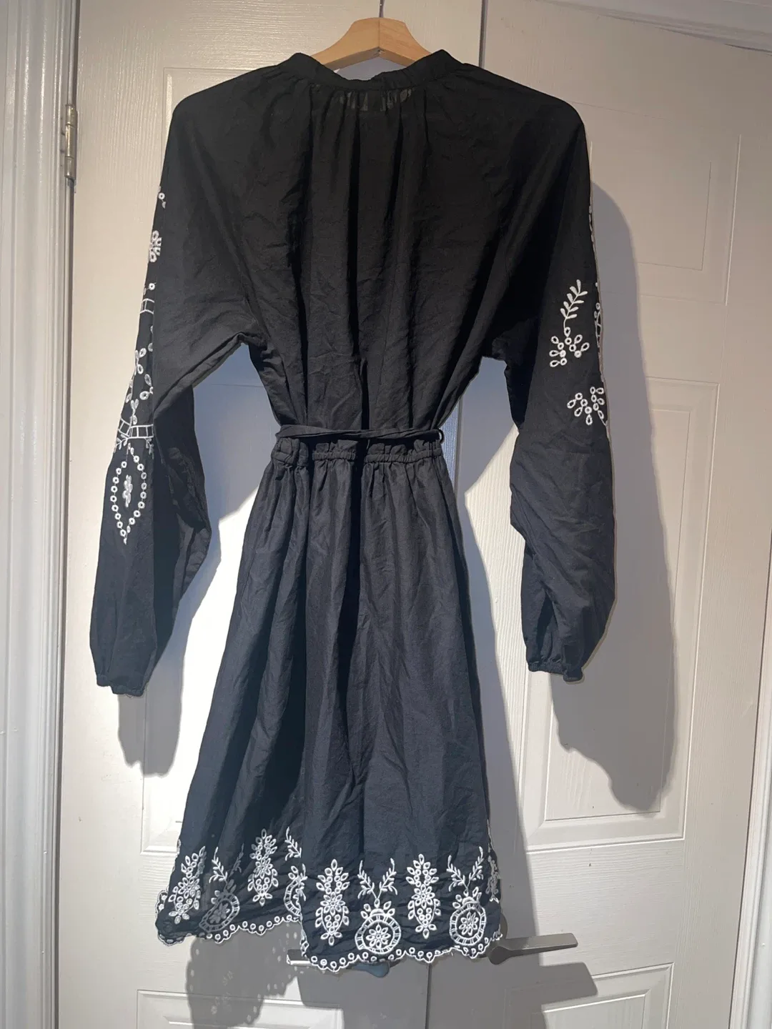 Only Black Sheer Flare Fit Embroidered Dress size XL image indicator(10)