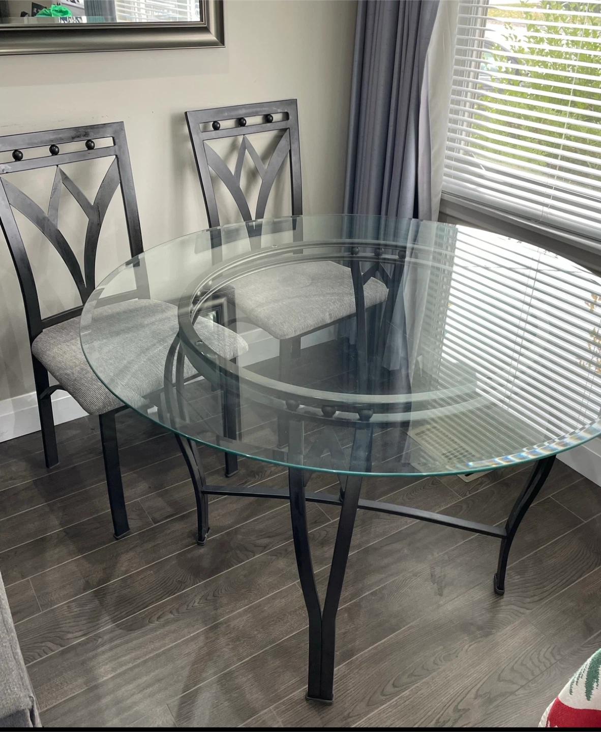 Glass Top Round Dining Table with 4 Chairs - photo 2