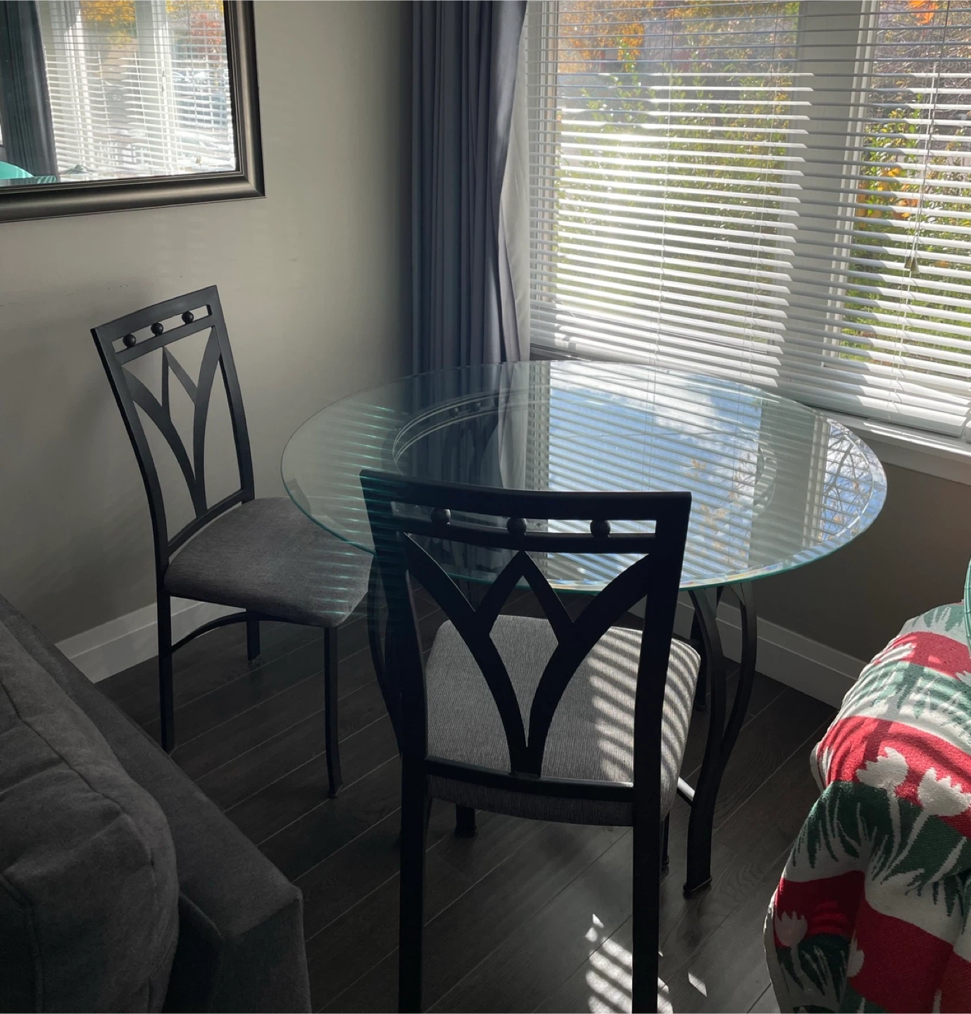 Glass Top Round Dining Table with 4 Chairs - photo 3