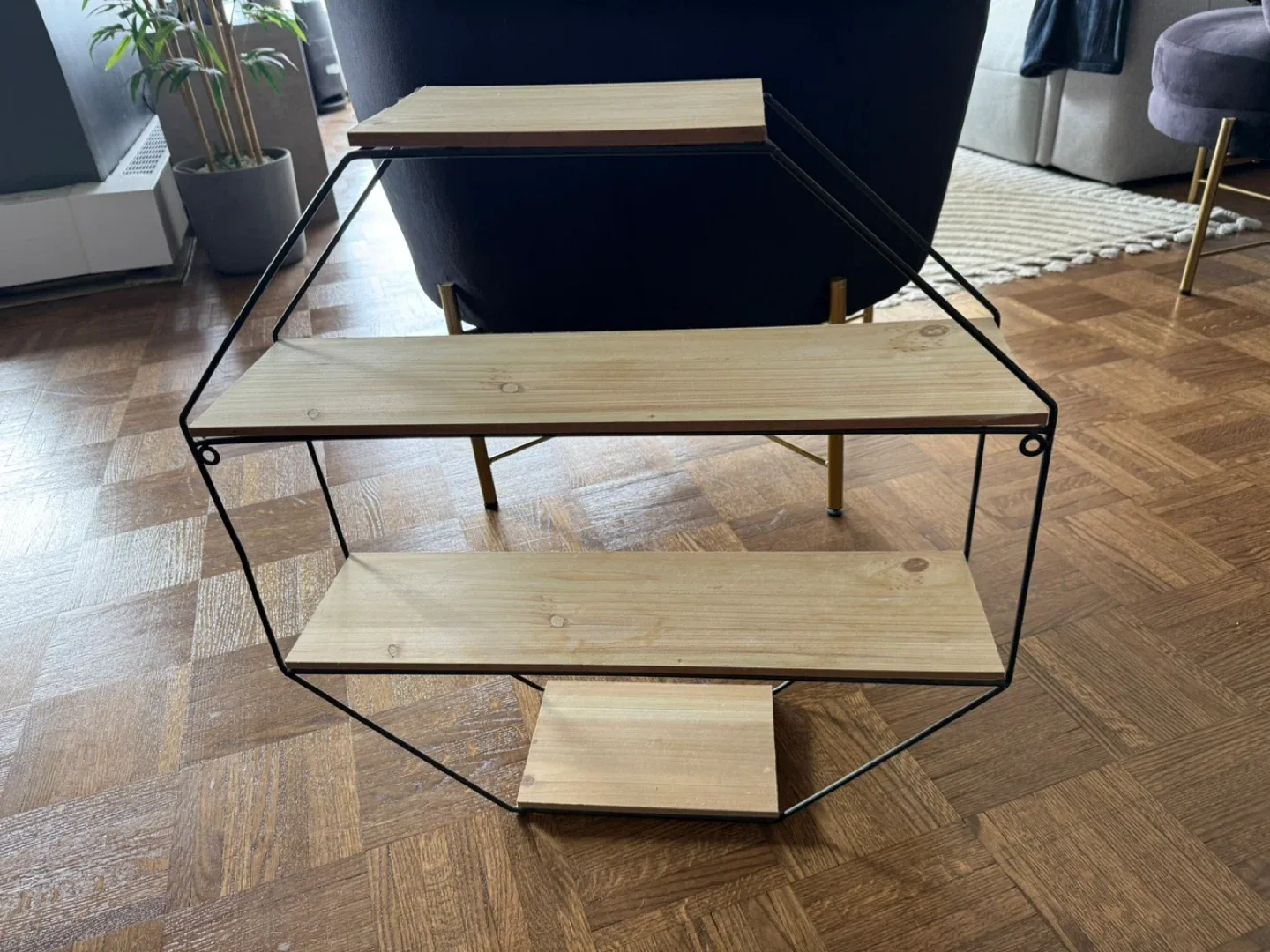 Wooden Hexagon Shelf image indicator(2)