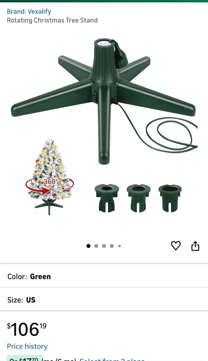 Vexalify Rotating Christmas Tree Stand - Green image indicator(2)
