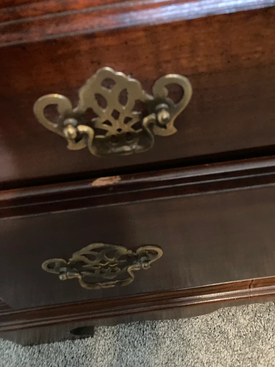 Vintage Cherrywood Poster Bed Frame & Dresser Set image indicator(7)