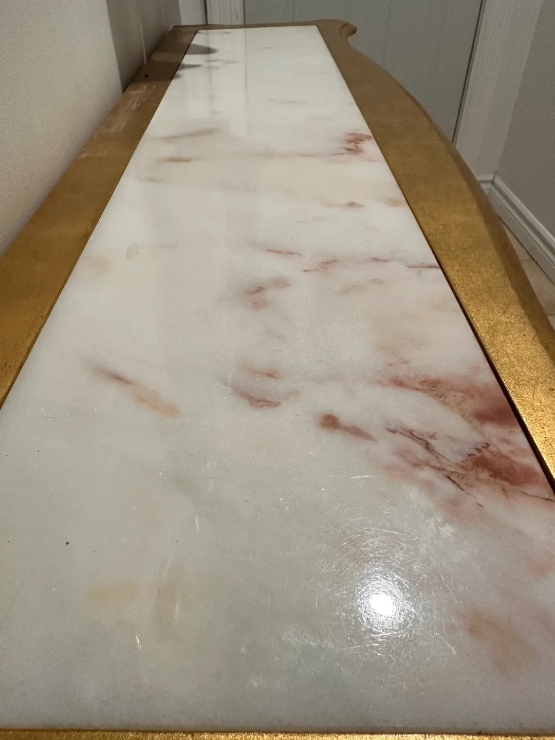 🥕Gilded Portuguese Marble Top Sofa Entry Table by Weiman image indicator(6)