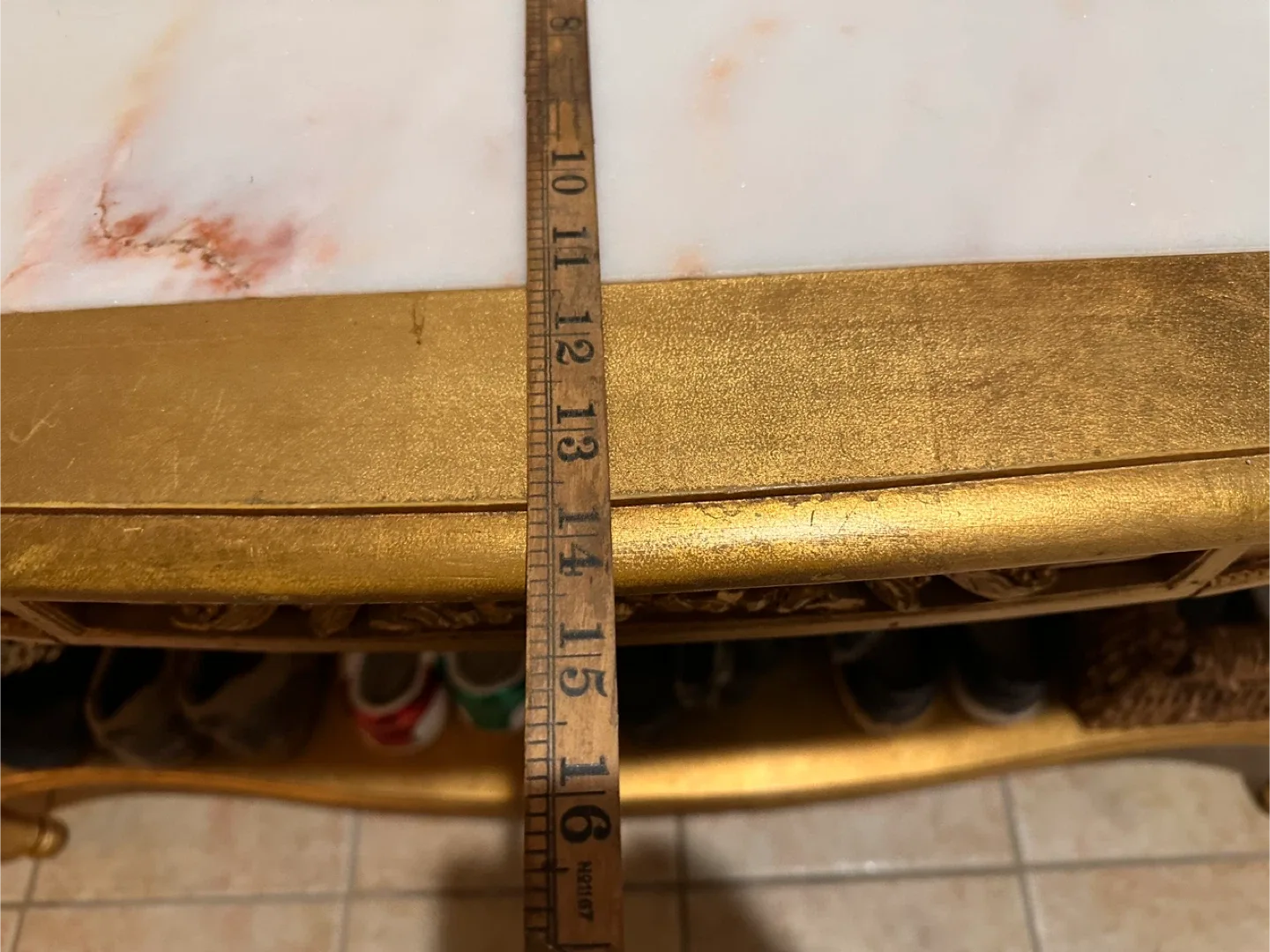 🥕Gilded Portuguese Marble Top Sofa Entry Table by Weiman image indicator(10)