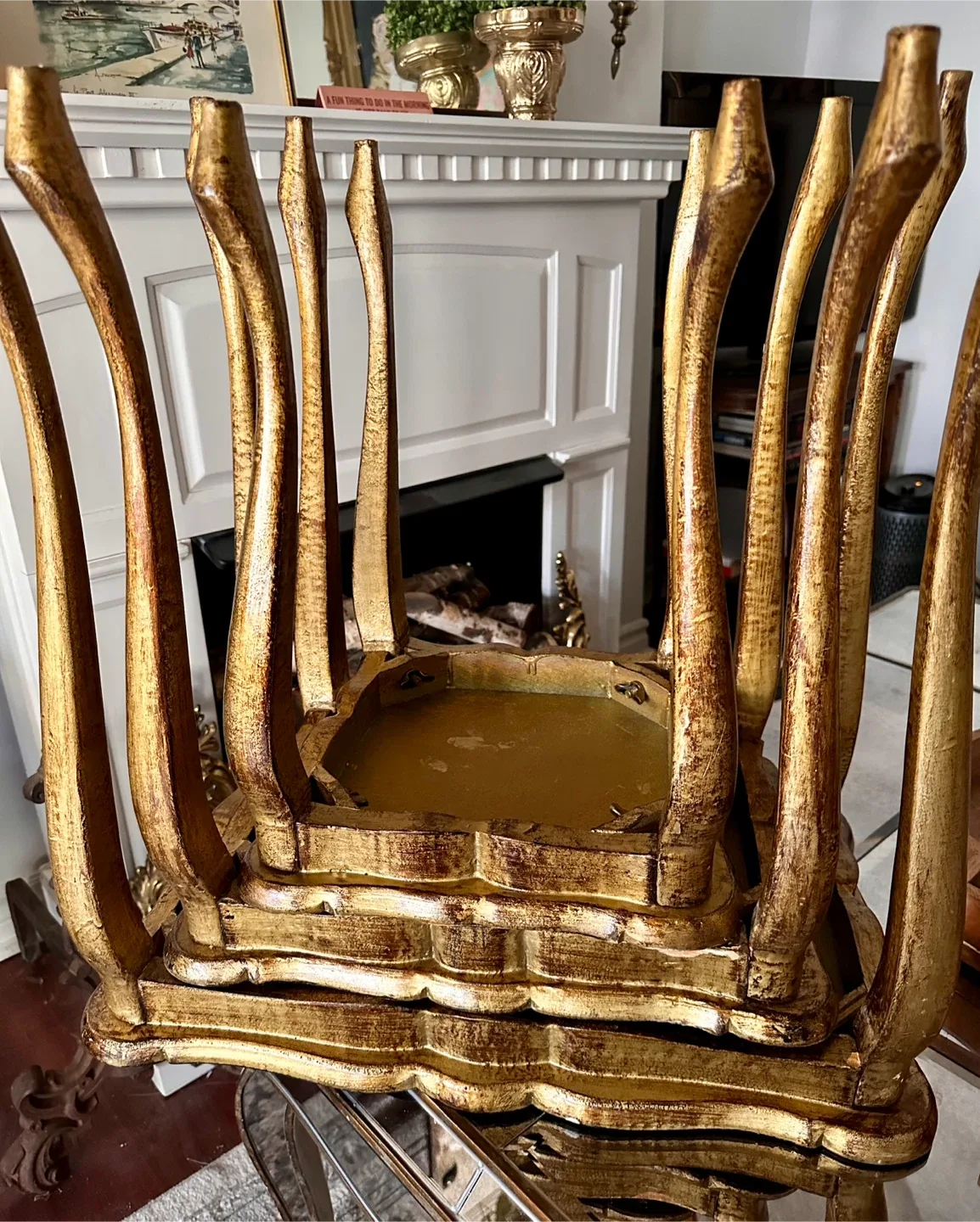 🥕Antique Florentine Nesting Tables - Set of 3 image indicator(8)