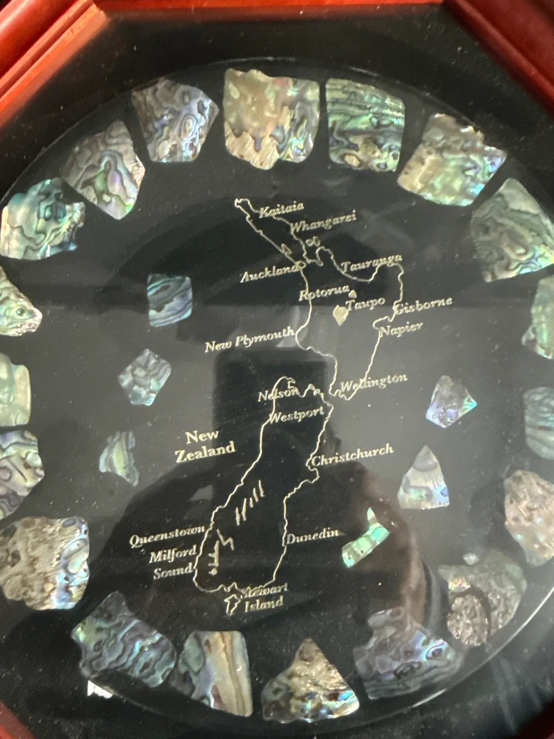 New Zealand Abalone Shell Map Art image indicator(2)