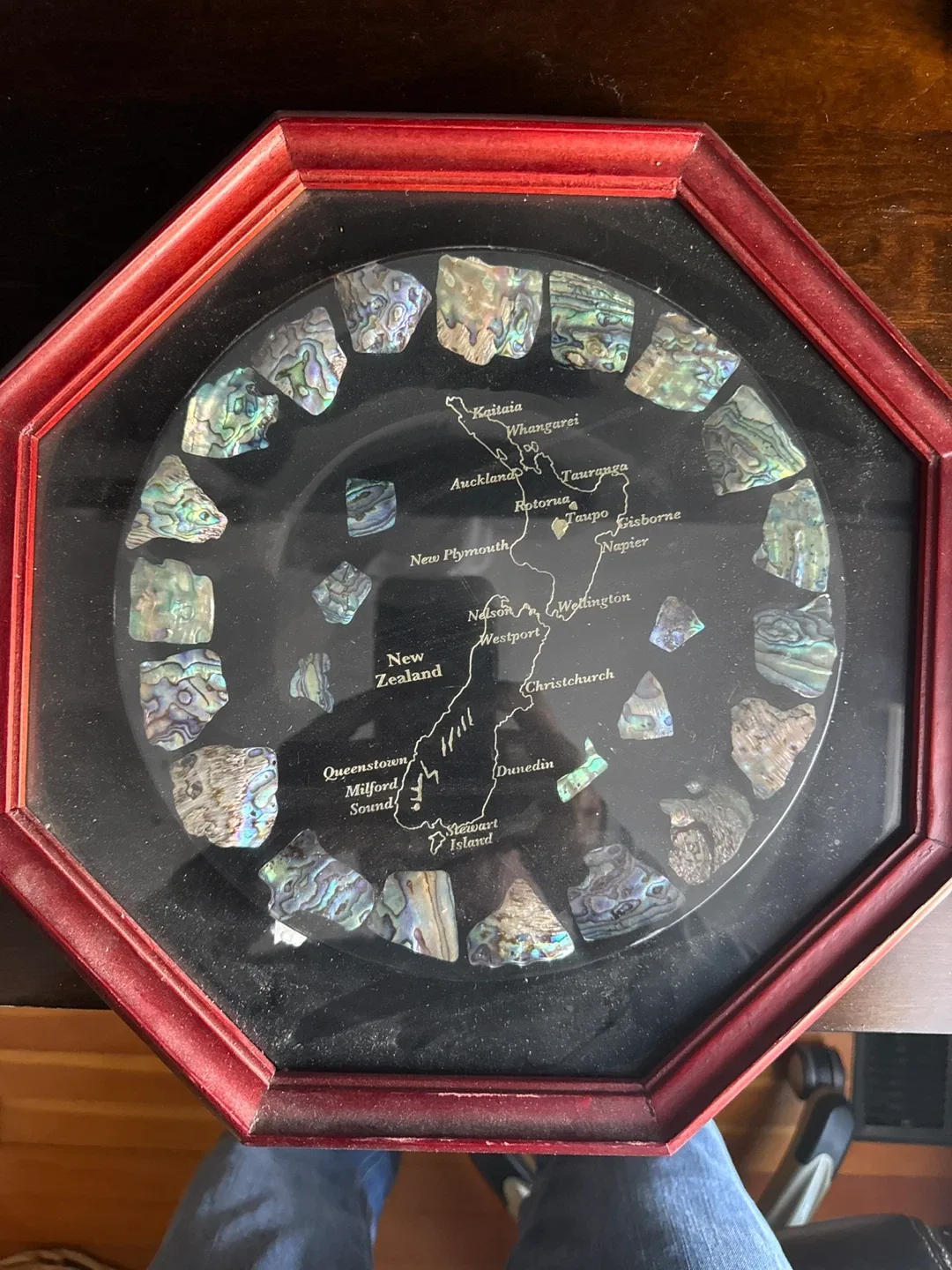 New Zealand Abalone Shell Map Art