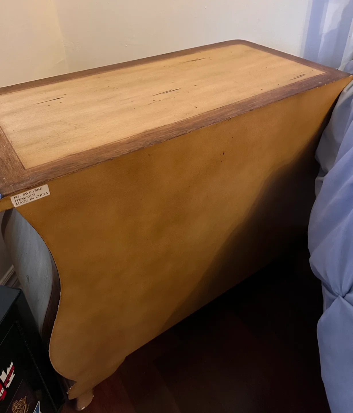 🥕Vintage Solid Wood Bombe | Bombay Dresser Nightstand image indicator(7)