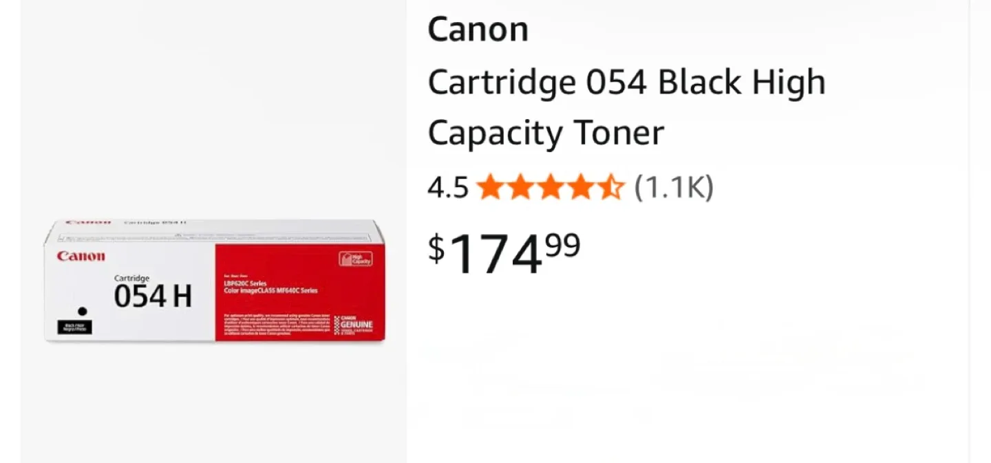 Canon 054H Black High Capacity Toner Cartridge new in box image indicator(3)