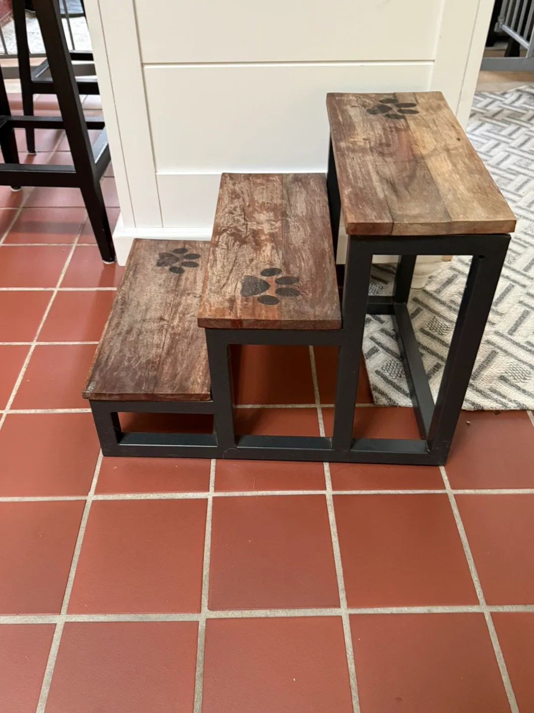 Wooden Pet Stairs with Paw Prints image indicator(2)
