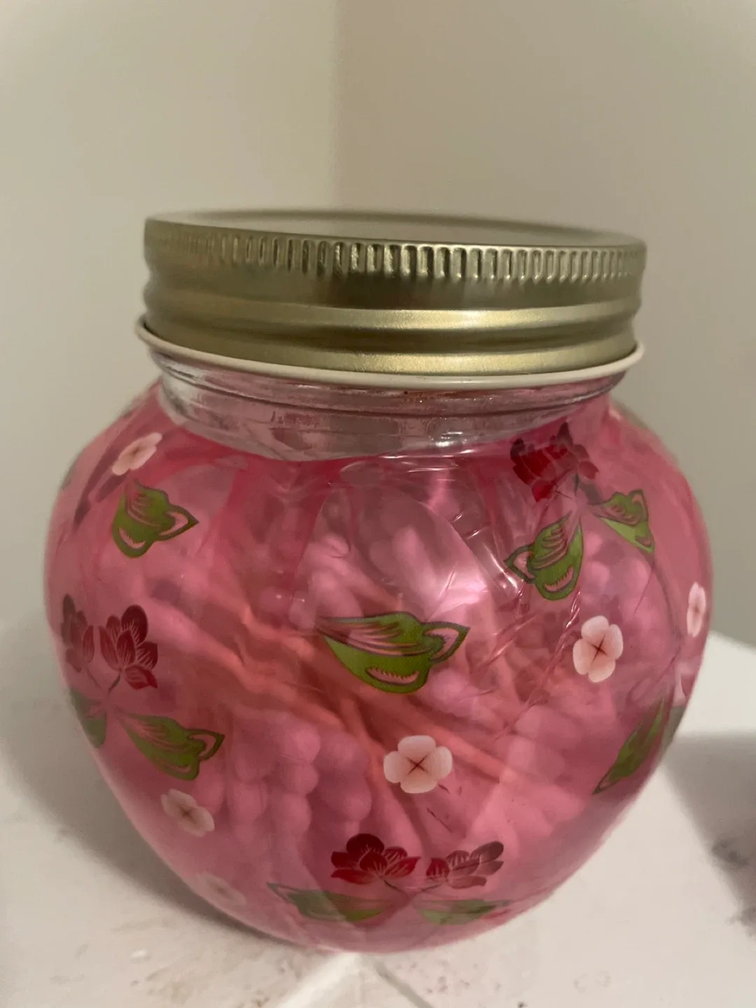 Glass vase with cotton (200) swabs brand new image indicator(4)