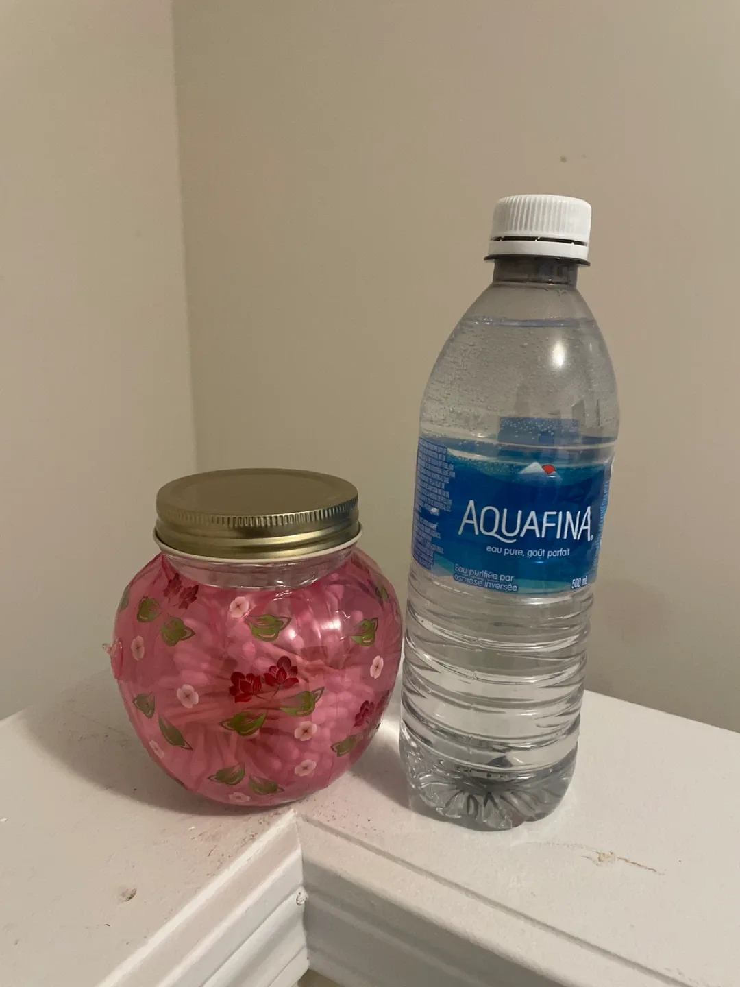 Glass vase with cotton (200) swabs brand new image indicator(2)