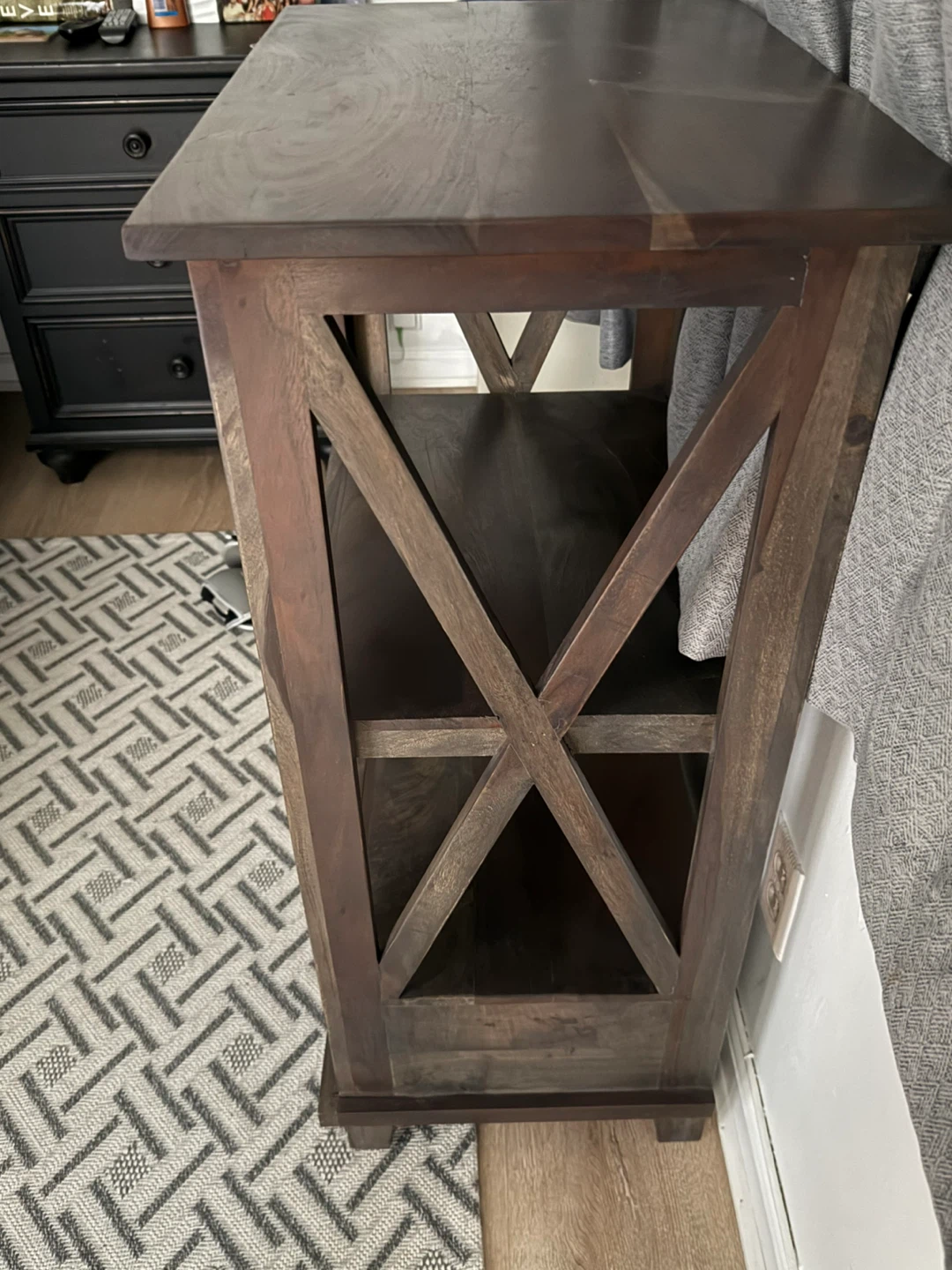 Wooden Side Table with Shelf