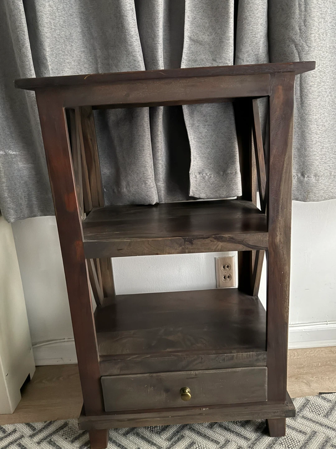 Wooden Side Table with Shelf - photo 3