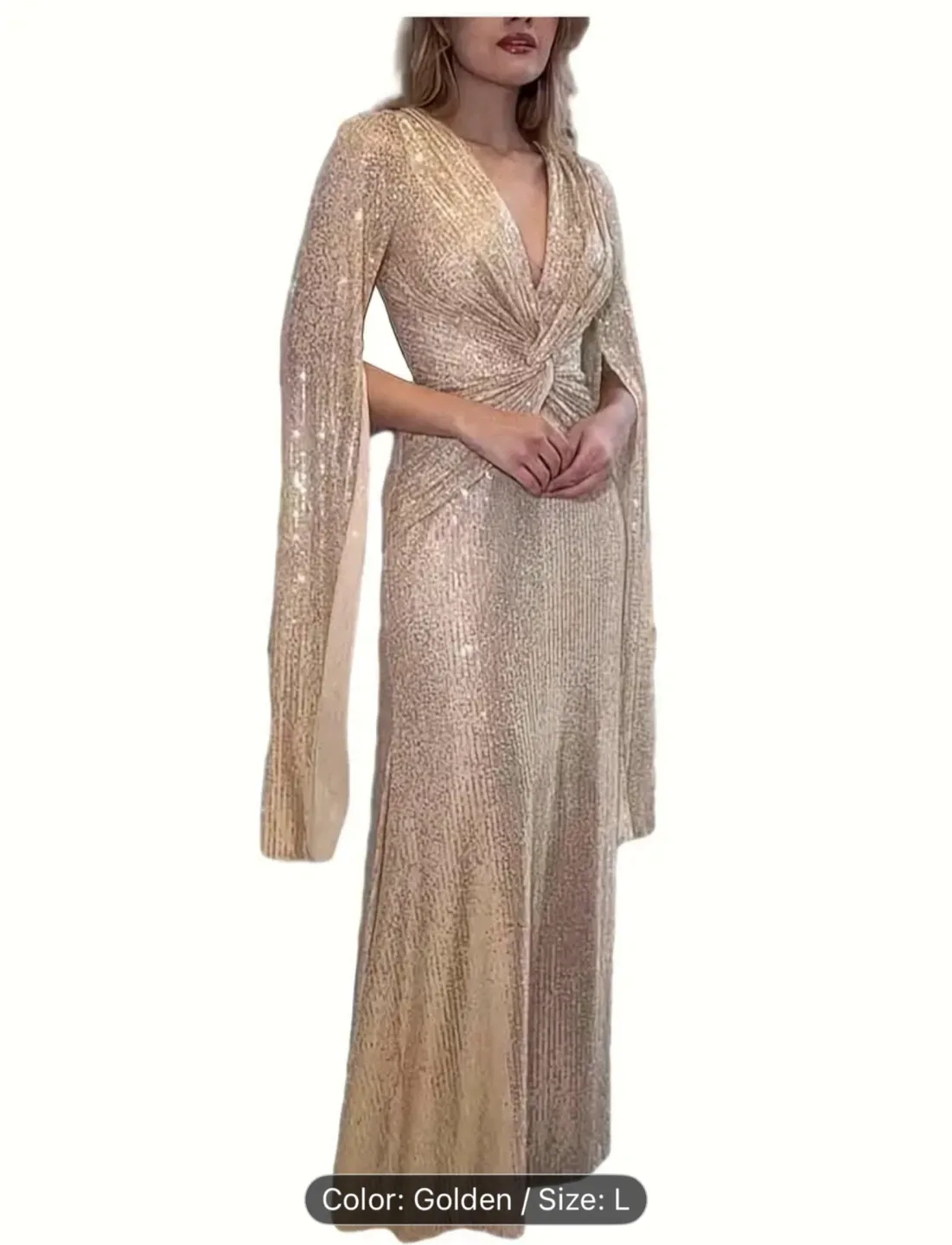 Golden Sequin Dress - Size L image indicator(3)