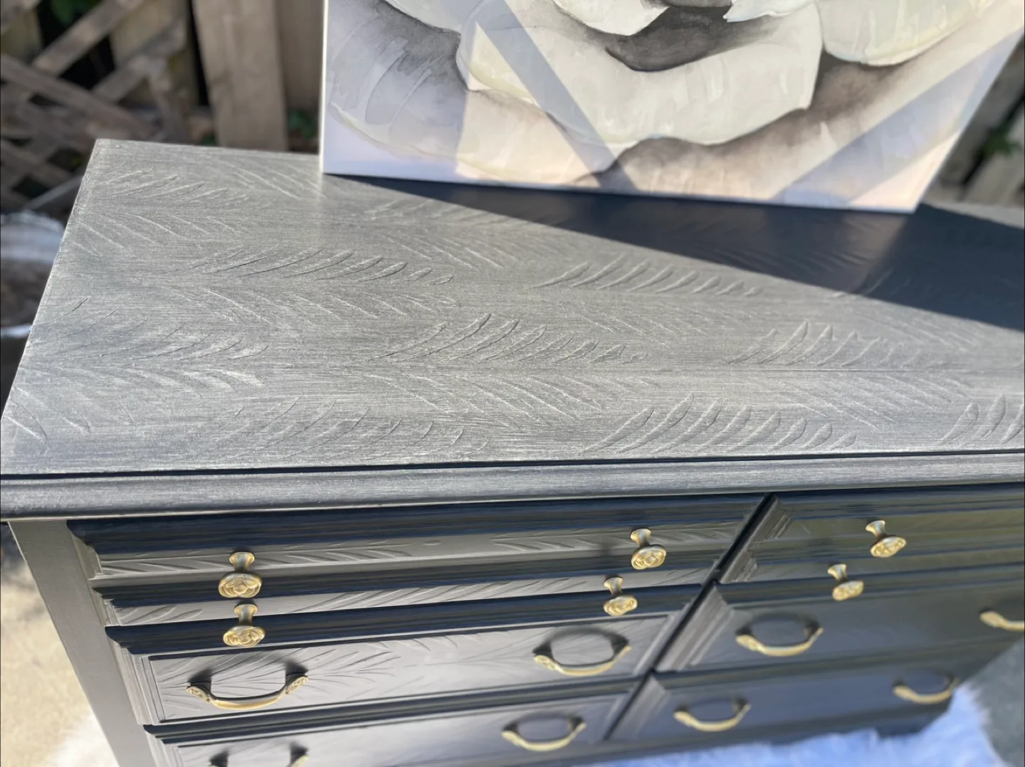 6 Drawers dresser redone in Brushed Gray image indicator(8)