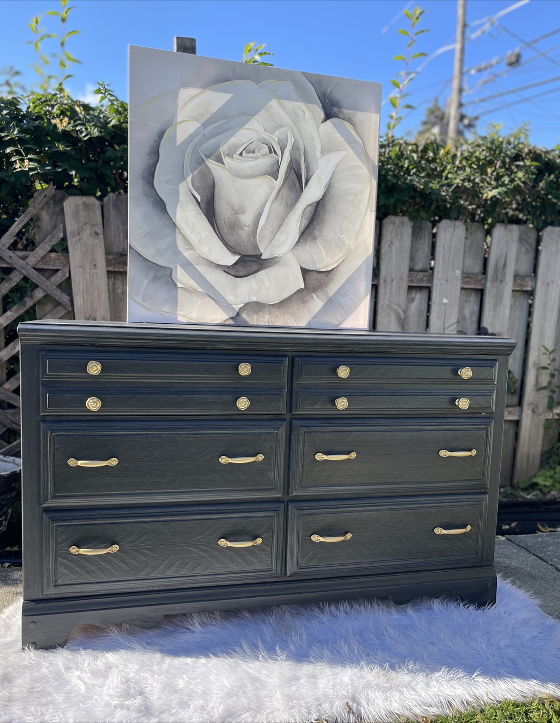 6 Drawers dresser redone in Brushed Gray