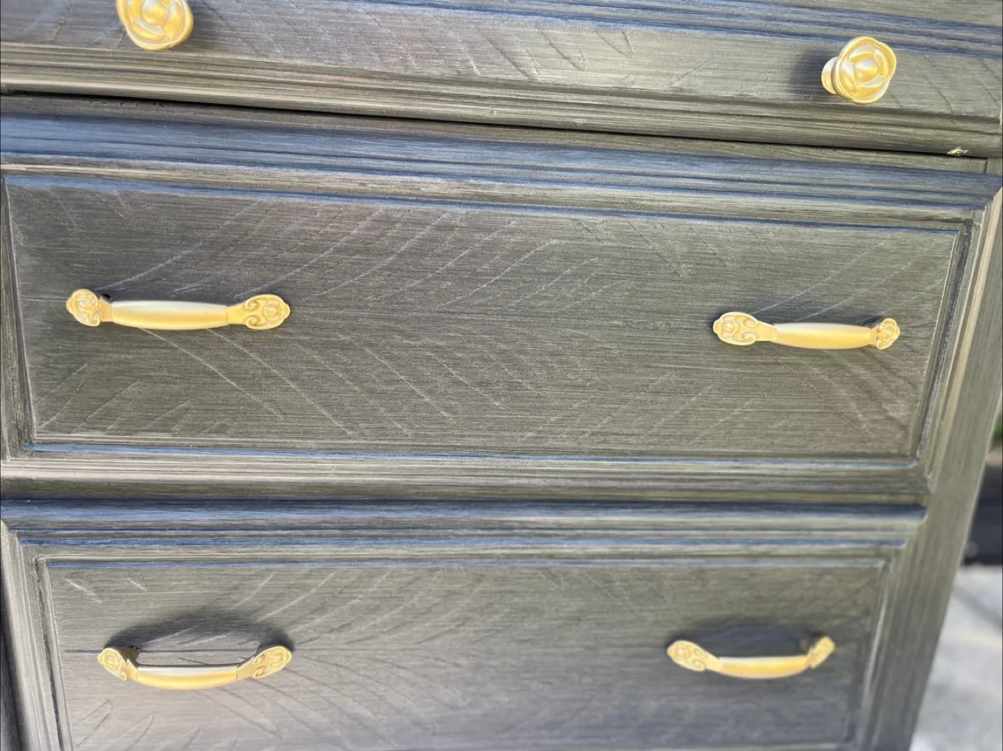 6 Drawers dresser redone in Brushed Gray image indicator(10)