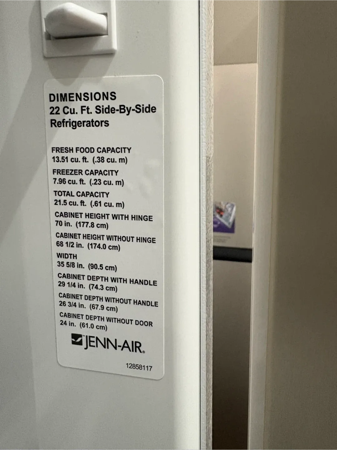 Jenn-Air 22 Cu. Ft. Side-By-Side Refrigerator image indicator(3)