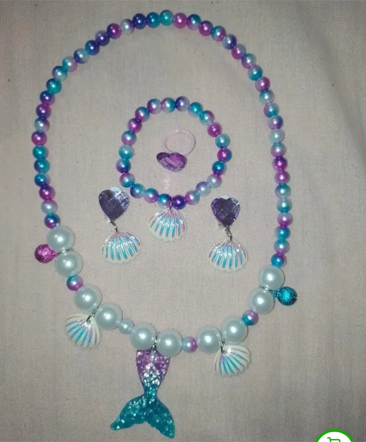 Mermaid Jewellery Set - Necklace, Bracelet, Earrings, Ring image indicator(2)