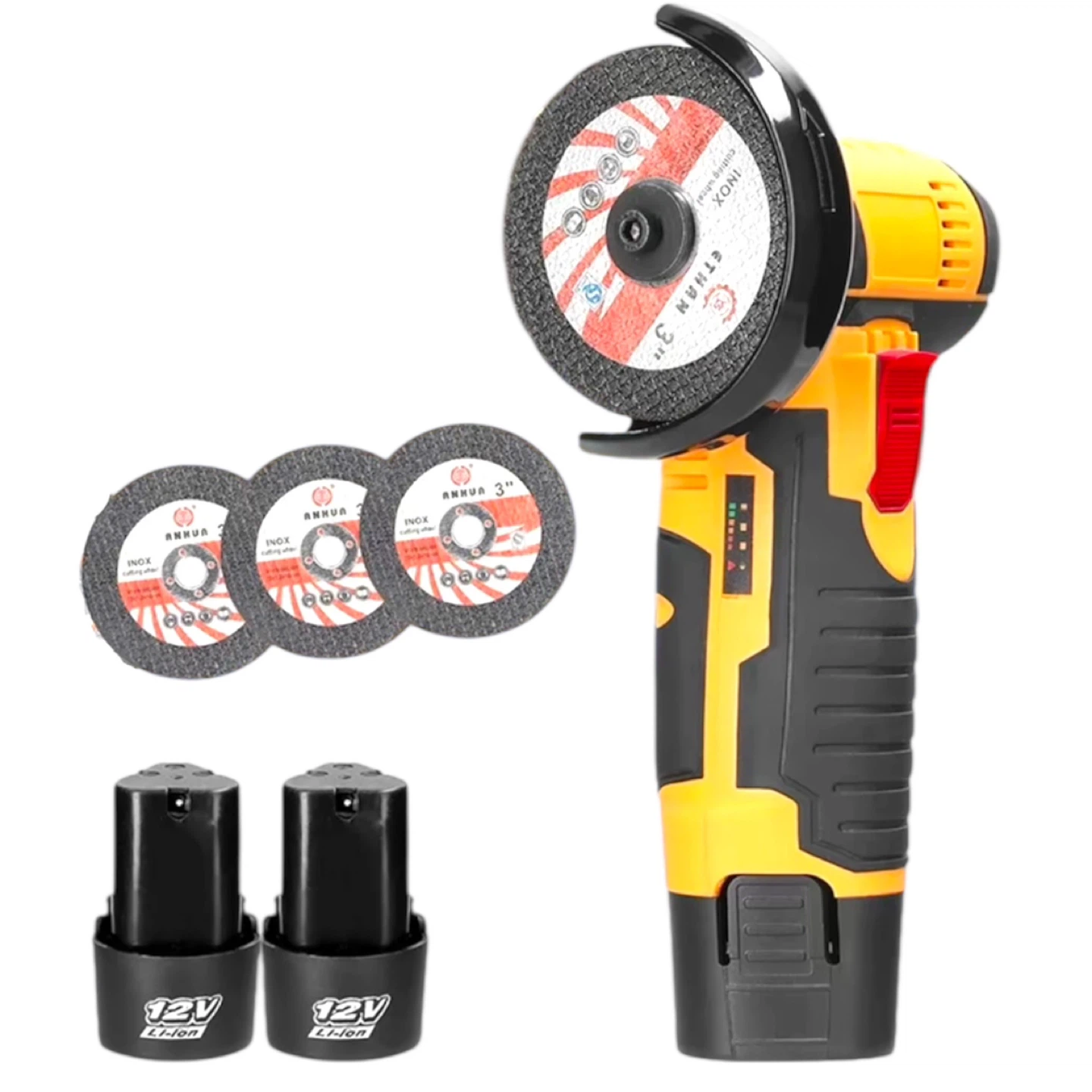 ANHUA Cordless Angle Grinder with 2 Batteries