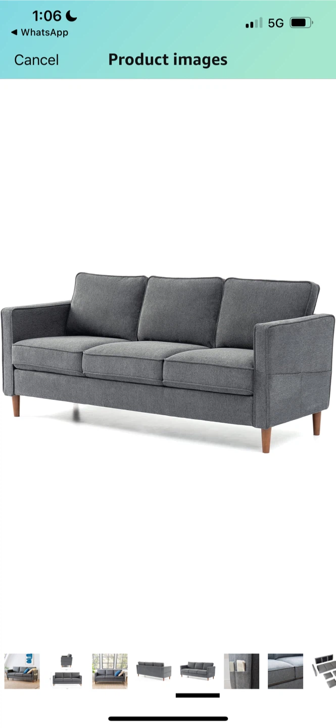 Brand New Mellow HANA Modern Linen Fabric Sofa Couch - photo 5