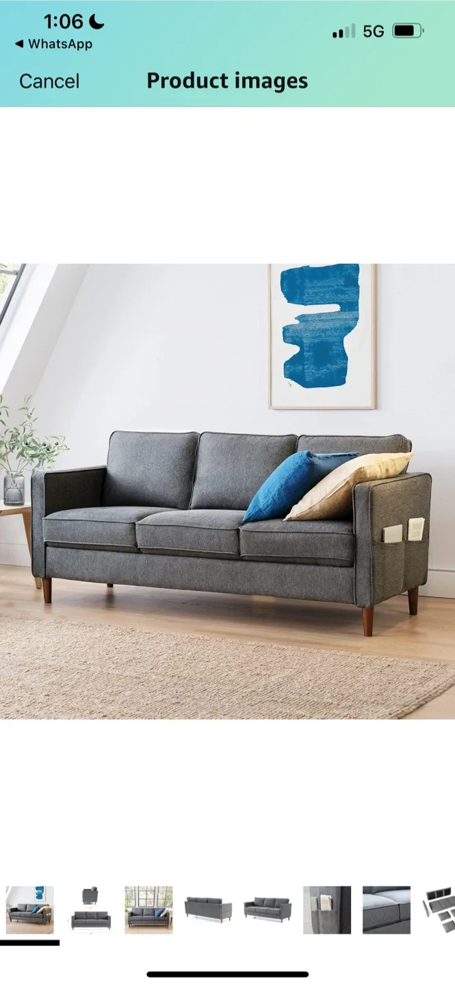 Brand New Mellow HANA Modern Linen Fabric Sofa Couch thumbnail