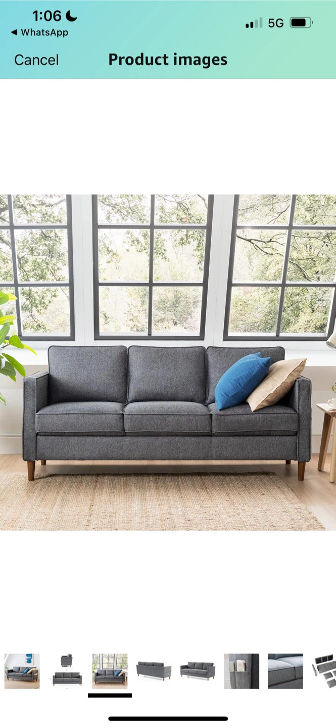 Brand New Mellow HANA Modern Linen Fabric Sofa Couch - photo 3