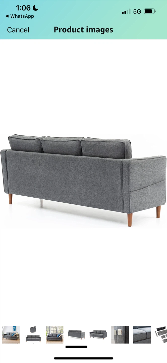 Brand New Mellow HANA Modern Linen Fabric Sofa Couch - photo 4