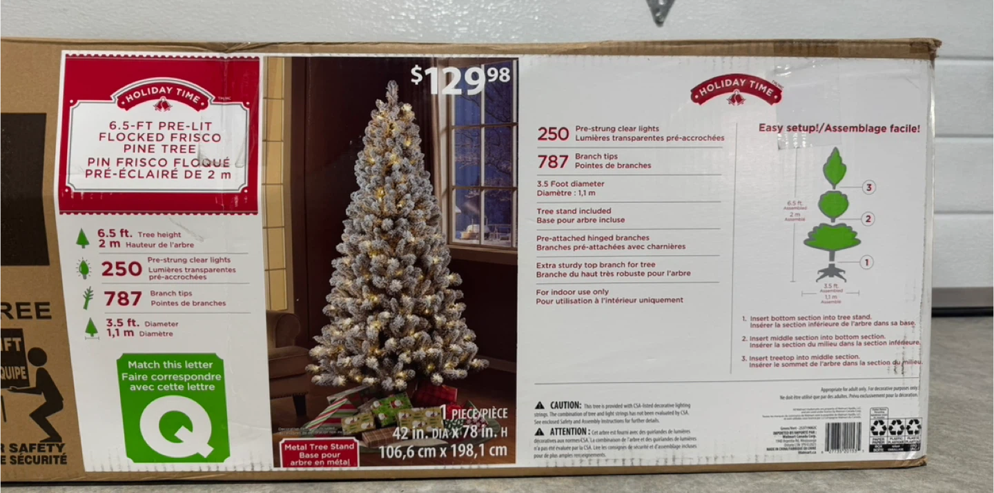 Christmas Tree 6.5-ft Flocked  Frisco Pine Tree - photo 5
