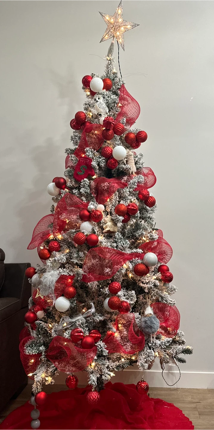 Christmas Tree 6.5-ft Flocked  Frisco Pine Tree - photo 2