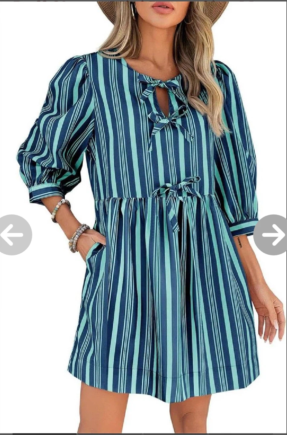 Wenrine Puff Sleeve Mini Dress Size M