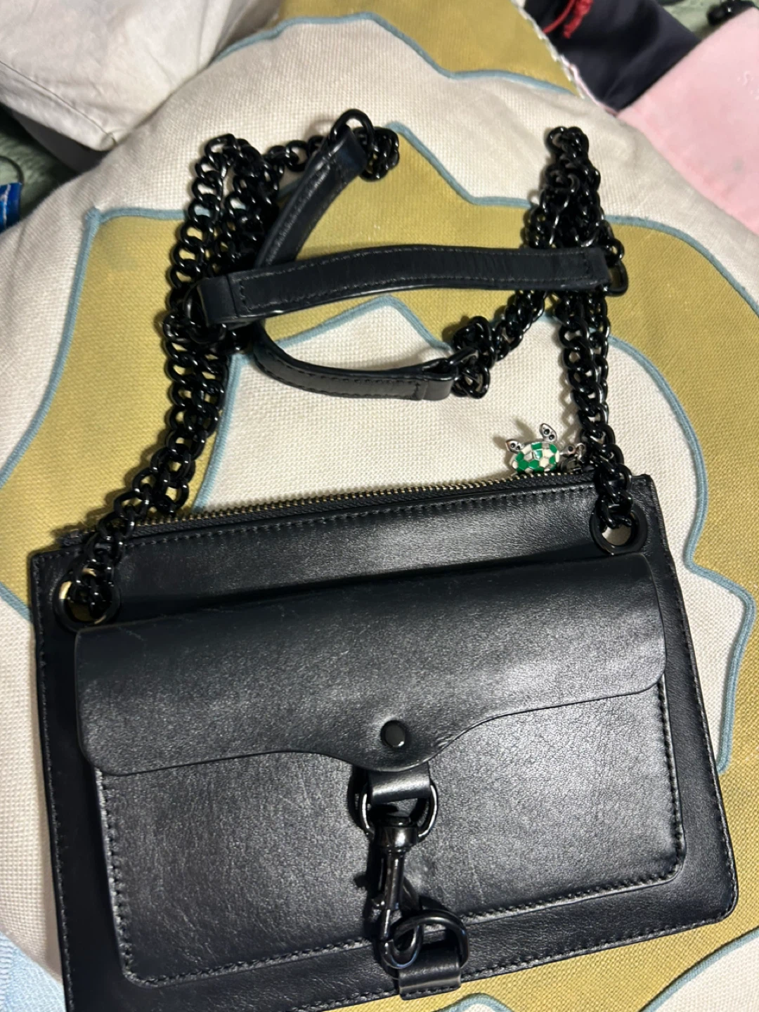 Rebecca Minkoff Black Leather Chain Crossbody Bag