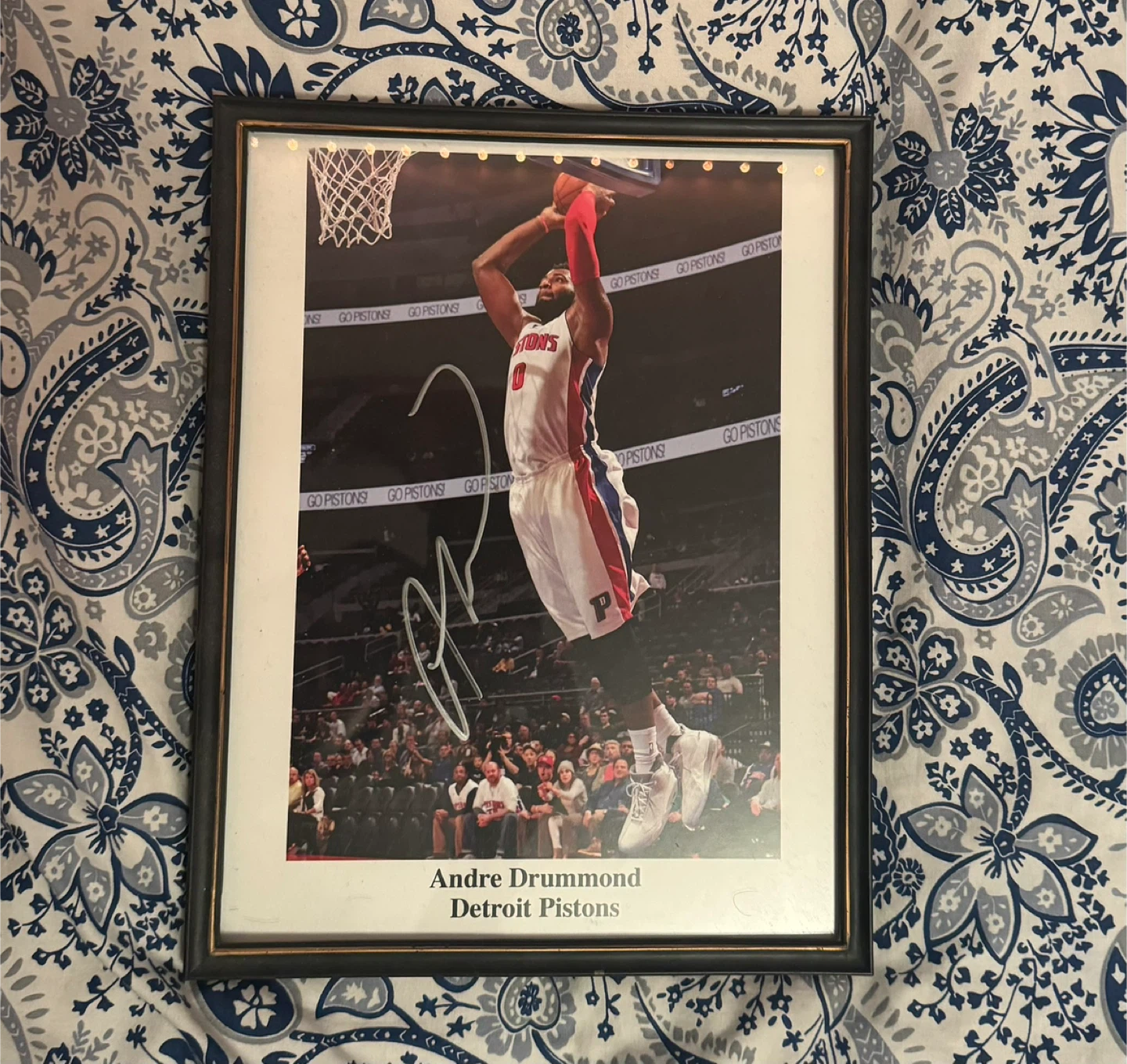 Andre Drummond Autographed Detroit Pistons Framed Photo