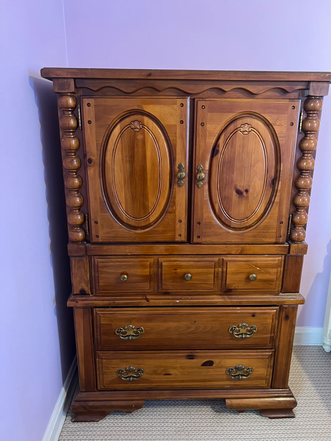 Wooden Armoire with Drawers