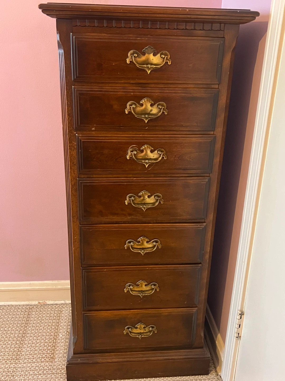 Wooden Tallboy Dresser with 8 Drawers