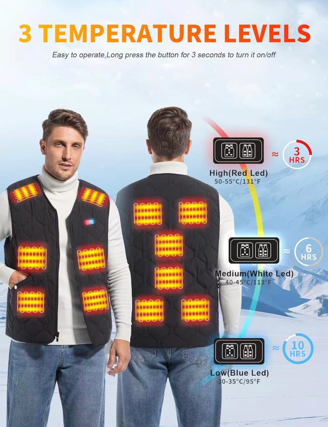 Heated Vest - Black（XL） - photo 2