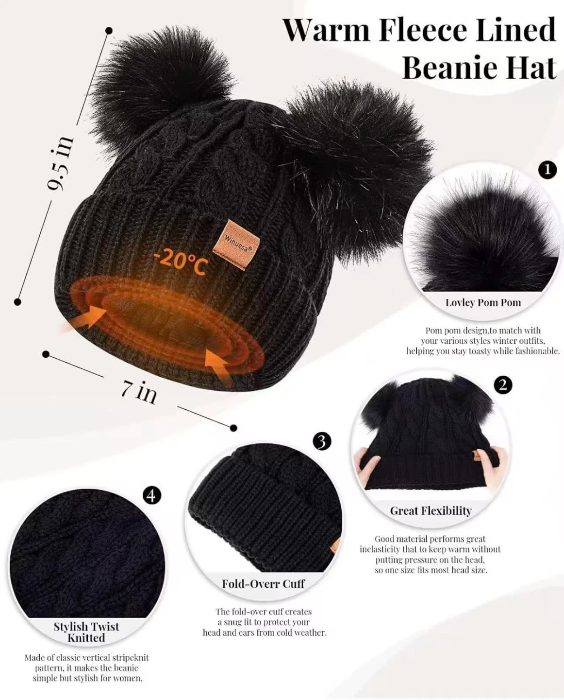 Black Knit Beanie, Scarf & Gloves Set - photo 2