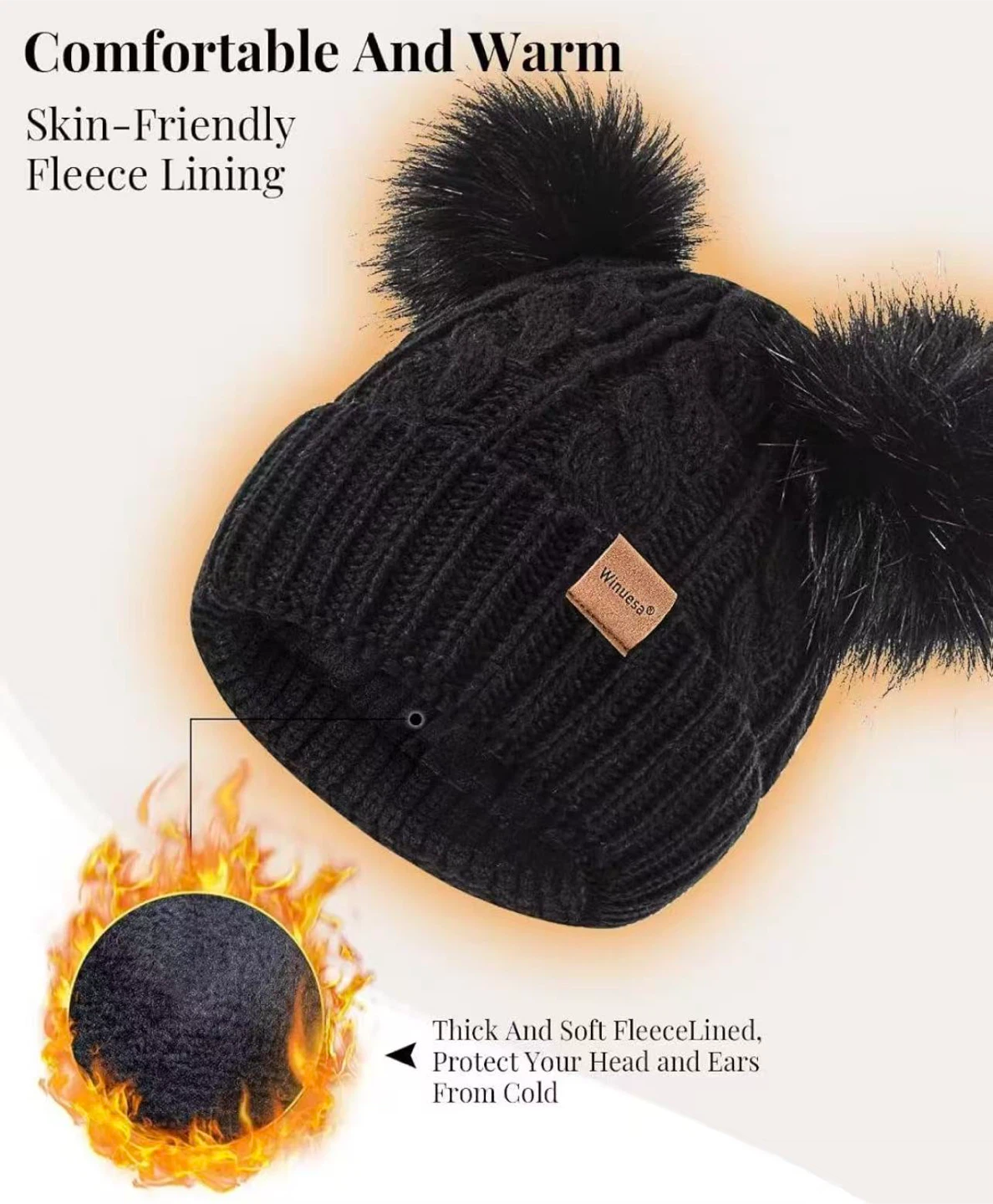 Black Knit Beanie, Scarf & Gloves Set - photo 5