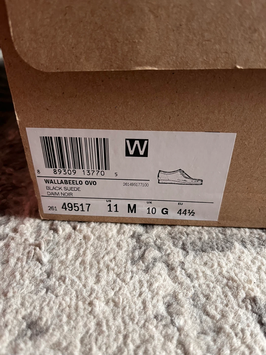 Wallabee OVO Black Suede Size 11M - photo 2