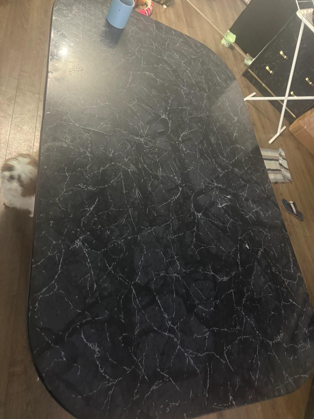 Black Marble-look Dining Table - photo 2