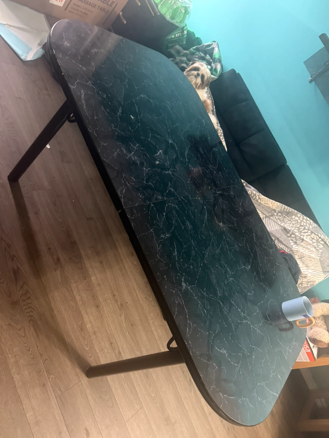Black Marble-look Dining Table - photo 3