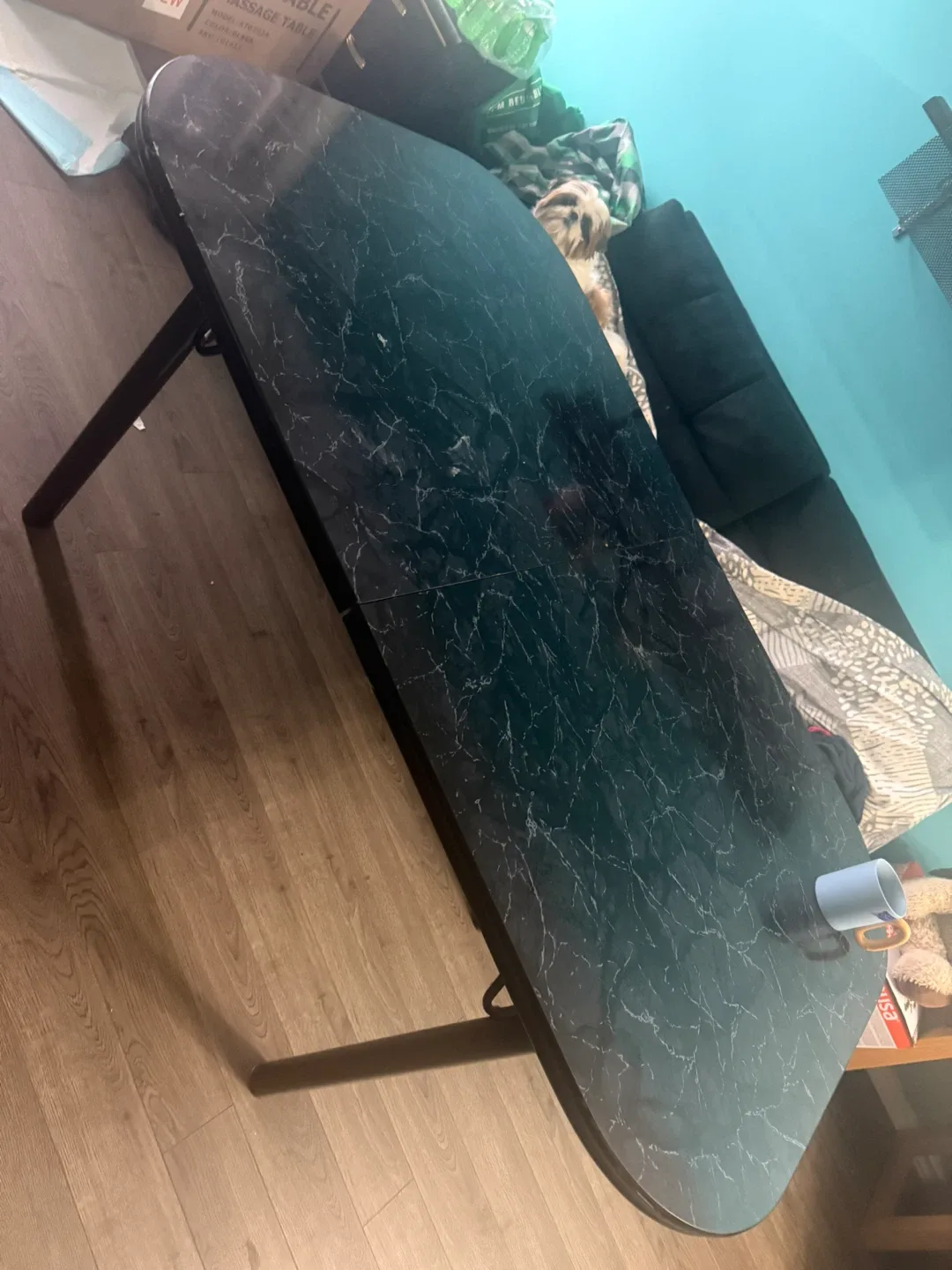 Black Marble-look Dining Table image indicator(3)