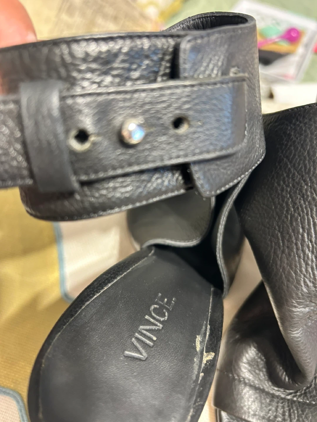 Vince Black Leather Heels - photo 4