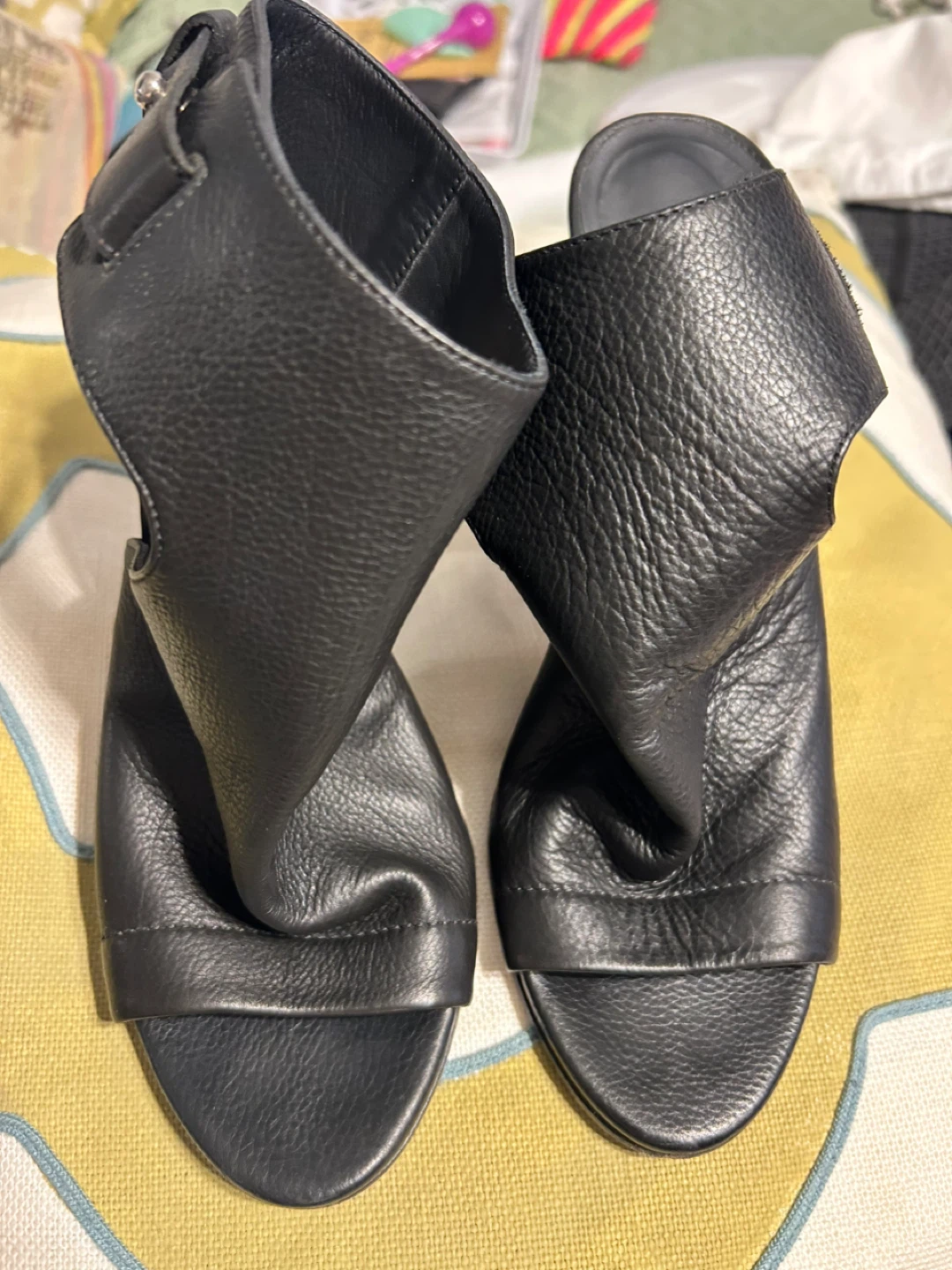 Vince Black Leather Heels