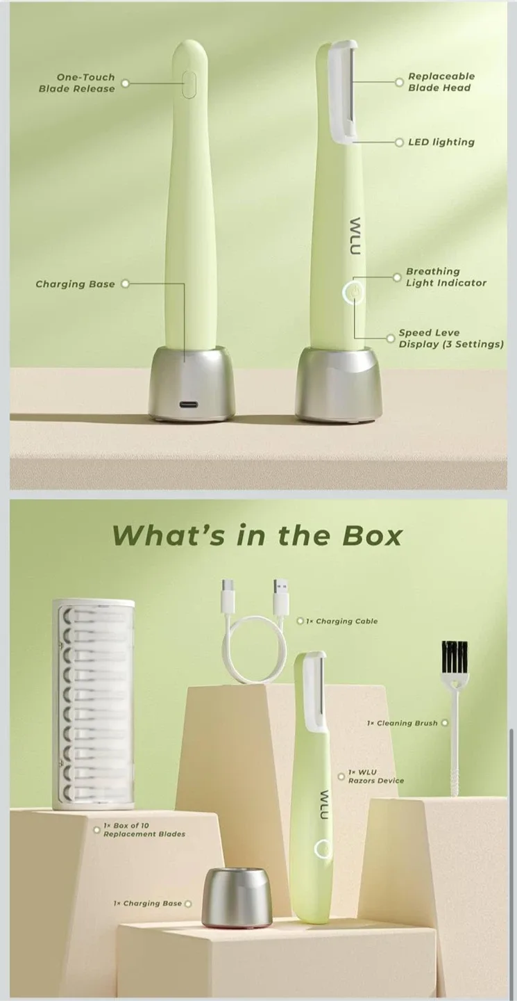 WLU Rechargeable Dermaplaning Facial Razor image indicator(4)