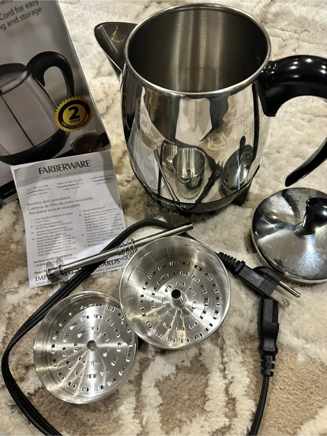 Farberware 2-4 Cup Stainless Steel Percolator - New! image indicator(2)